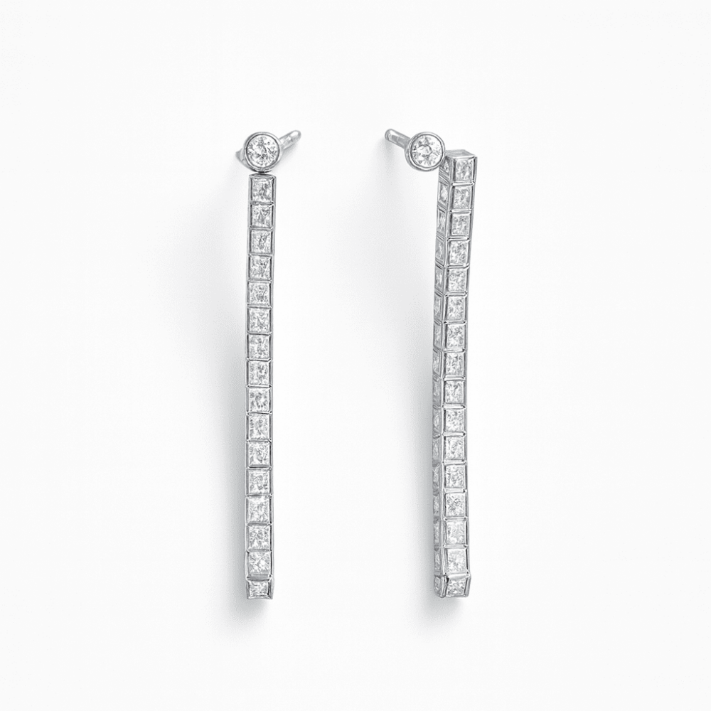 Vera 925 Ayar Gümüş 3 lü İthal Takım - Şık Kadın Kolye, Küpe ve Bileklik Seti - 8