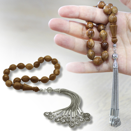 Kararmaz Metal Püsküllü Arpa Kesim Kuka Efe Tesbih - Tesbihane