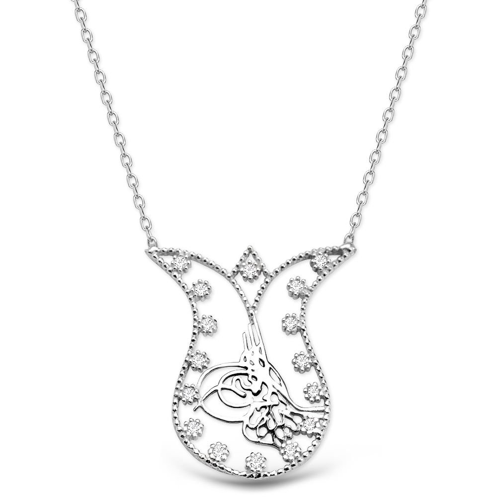 Lale ve Tuğra Tasarım 925 Ayar Gümüş Kolye - 1