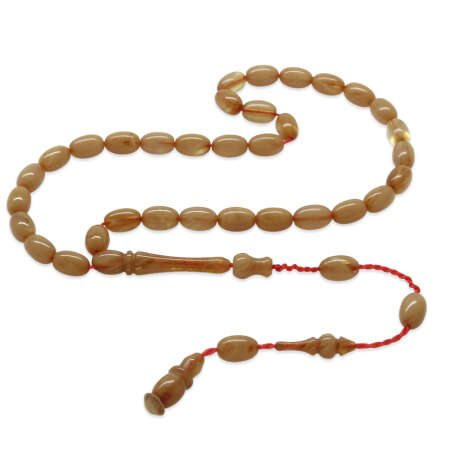 Sistemli Arpa Kesim Mini Boy Duman Grisi Ateş Kehribar Tesbih - Tesbihane