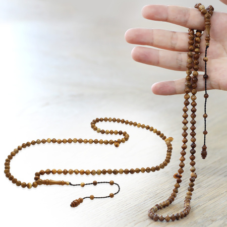 Sistemli İstanbul Kesim Açık Kahverengi 99 Taneli Kuka Namaz Tesbihi - Tesbihane