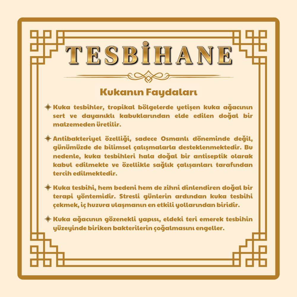 Sistemli Küre Kesim Deve Kemiği İmameli Koyu Renk 99 Taneli Kuka Namaz Tesbihi - 2